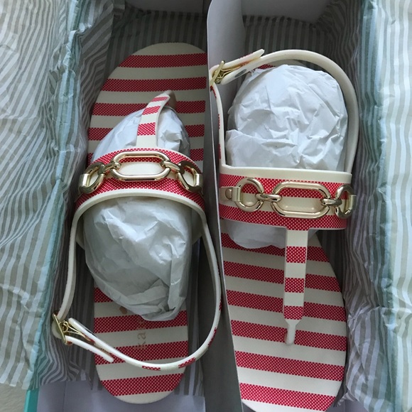 NWT Kate Spade red and white rubber sandals - Picture 5 of 6